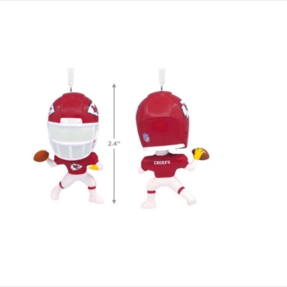 Hallmark NFL Kansas City Chiefs Bouncing Buddy Christmas Ornament 2pk - Picture 3 of 4